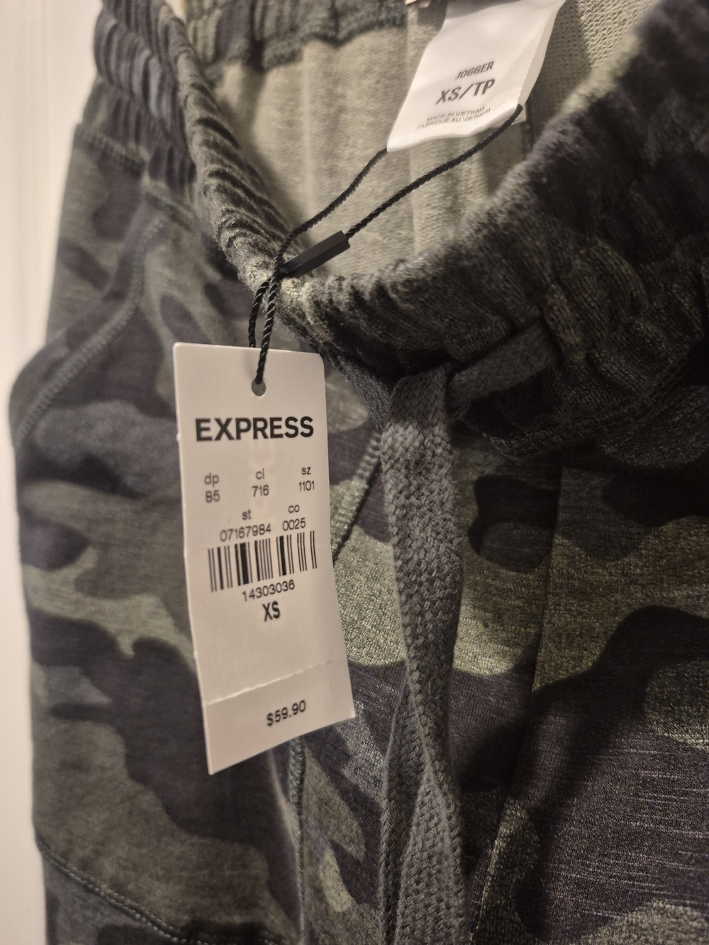 Express Green Camo 2 Piece Lounge Set Sweatshirt Joggers XS